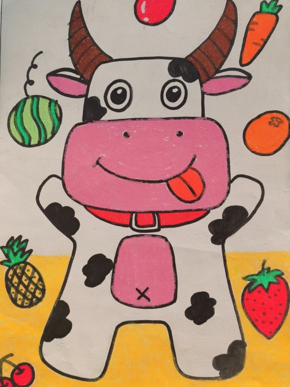 儿童创意画/幼儿园手工/简笔画 牛年到了,快带着孩子们画可爱的牛牛吧