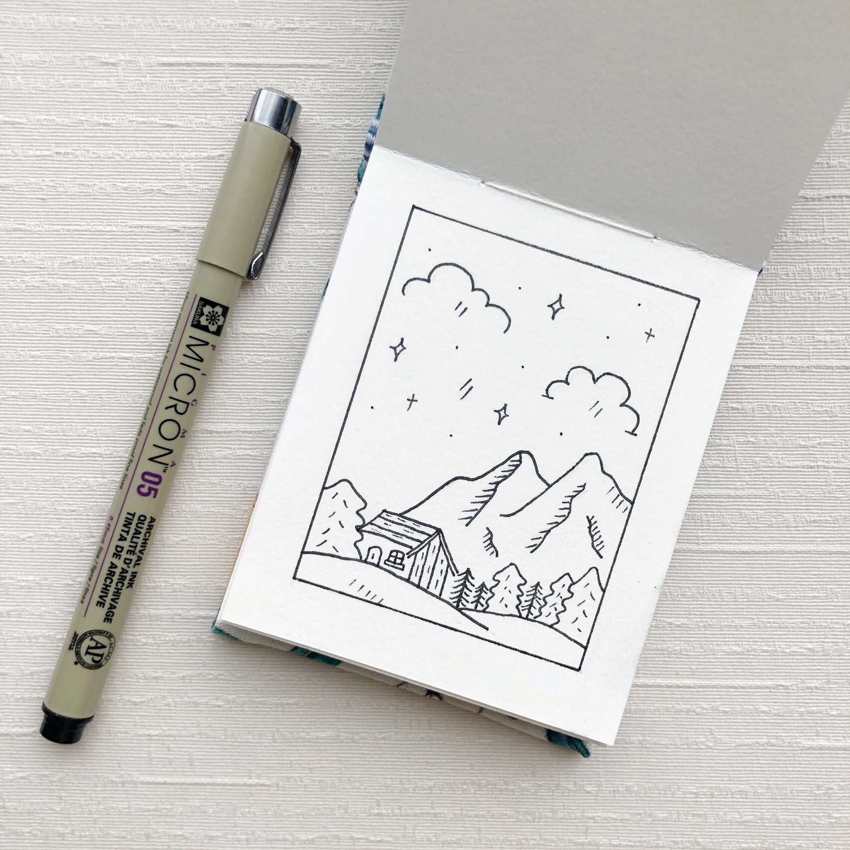 简笔画|山与小房子92