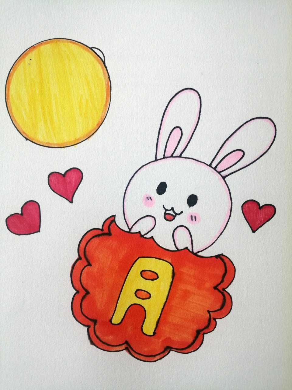 中秋节绘画 #创意儿童画# #中秋节绘画# #中秋节儿童主题画# #绘画