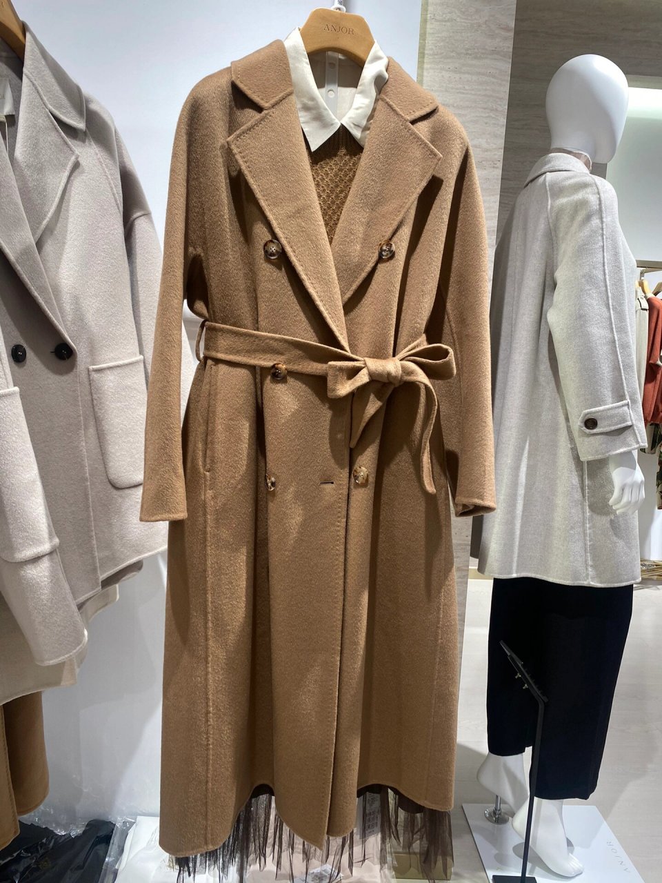 anjor 恩佐羊绒大衣 100%三羊绒 原价16580 现价659992#大衣# #羊绒