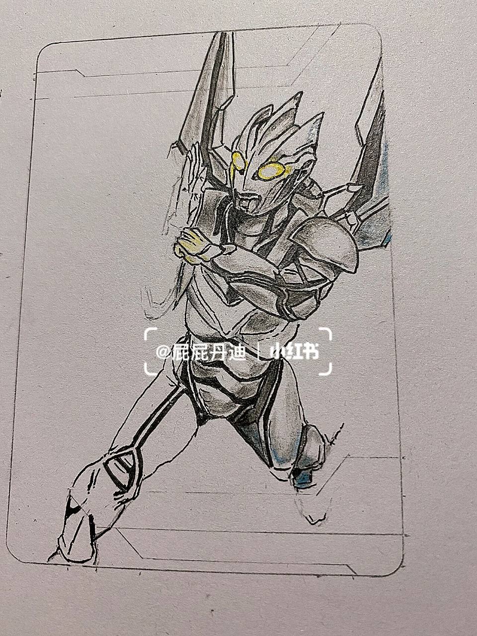 手绘诺亚奥特曼or卡 奥特四杰 好多小朋友留言想看我画诺亚奥特曼