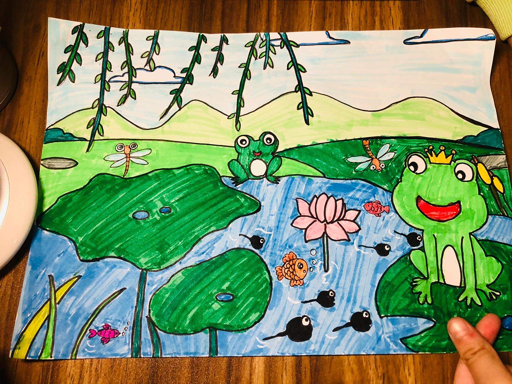 一年级下册荷叶圆圆插画 一年级下册荷叶圆圆插画,后附模版