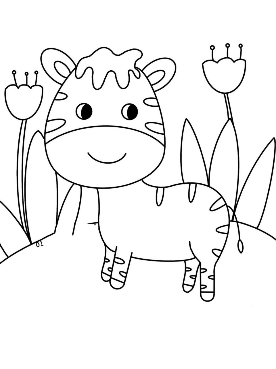 《斑马》简笔画|附线稿