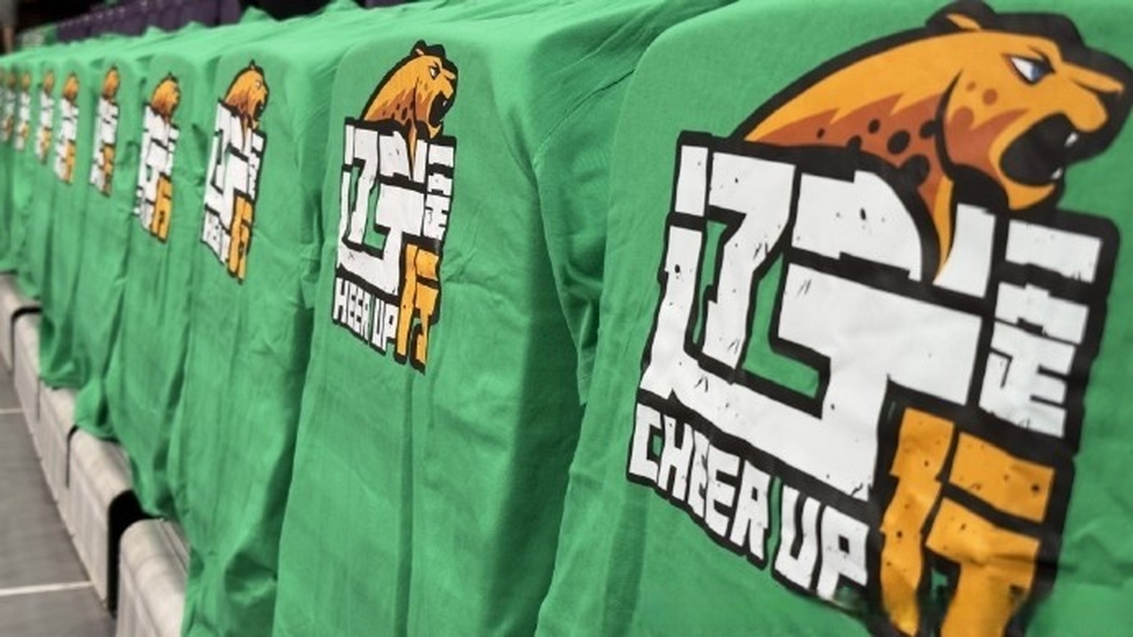 辽宁男篮主场绿色海洋##辽宁男篮为球迷准备助威t恤#  @辽宁飞豹篮球