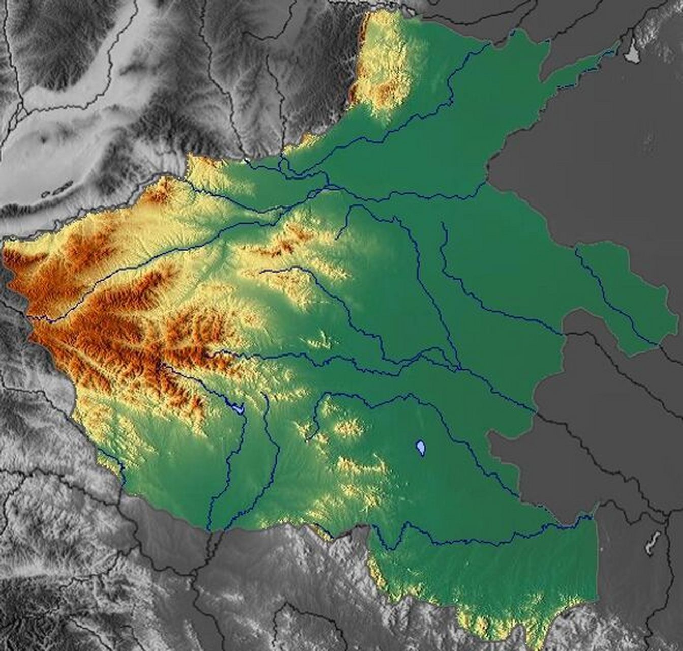 河南山脉地形图片