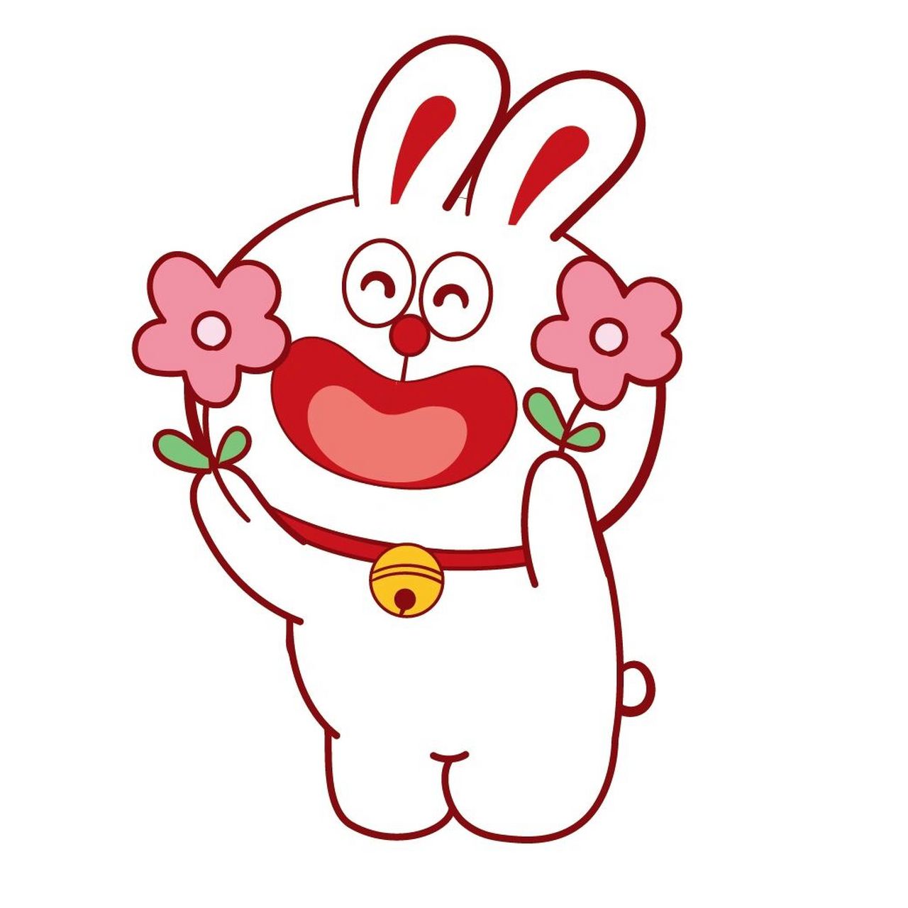 叮当兔ip 表情包插画卡通可爱形象头像 #兔子卡通# #兔子# #插画