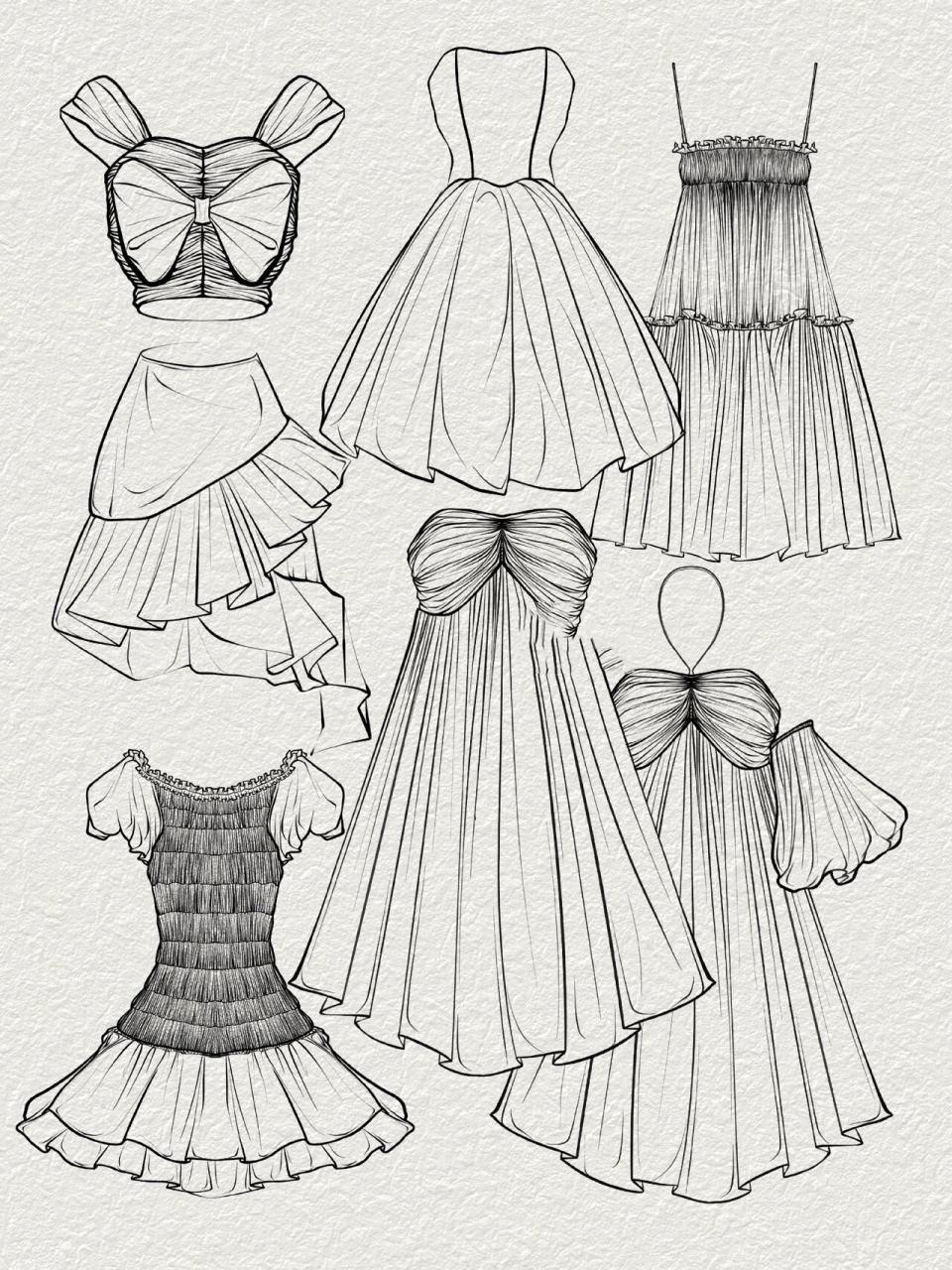 手绘 | 仙女裙的设计 工具:ipad77pencil 软件:procreate 画笔