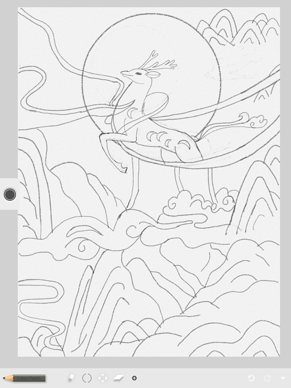 artset 掐丝珐琅临摹-九色鹿 过年闲来无事找了张九色鹿手绘图临摹.