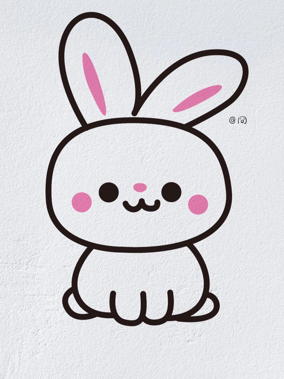 二年级画可爱的小白兔图片