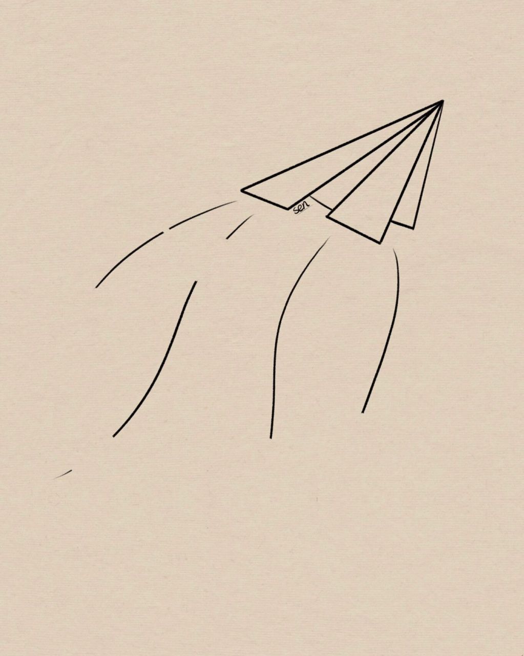 放飞纸飞机简笔画图片