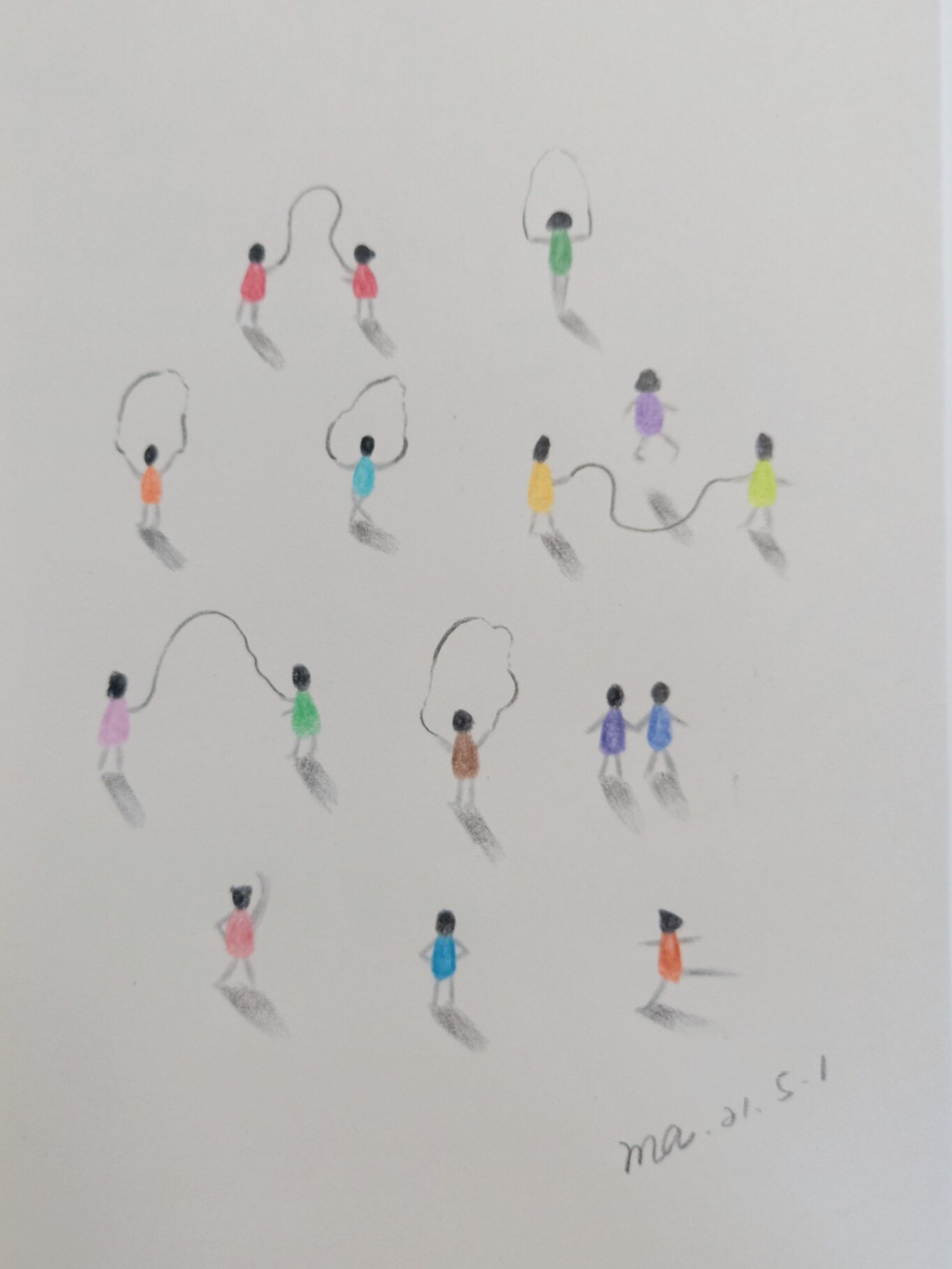 画画91快乐的跳绳小人儿