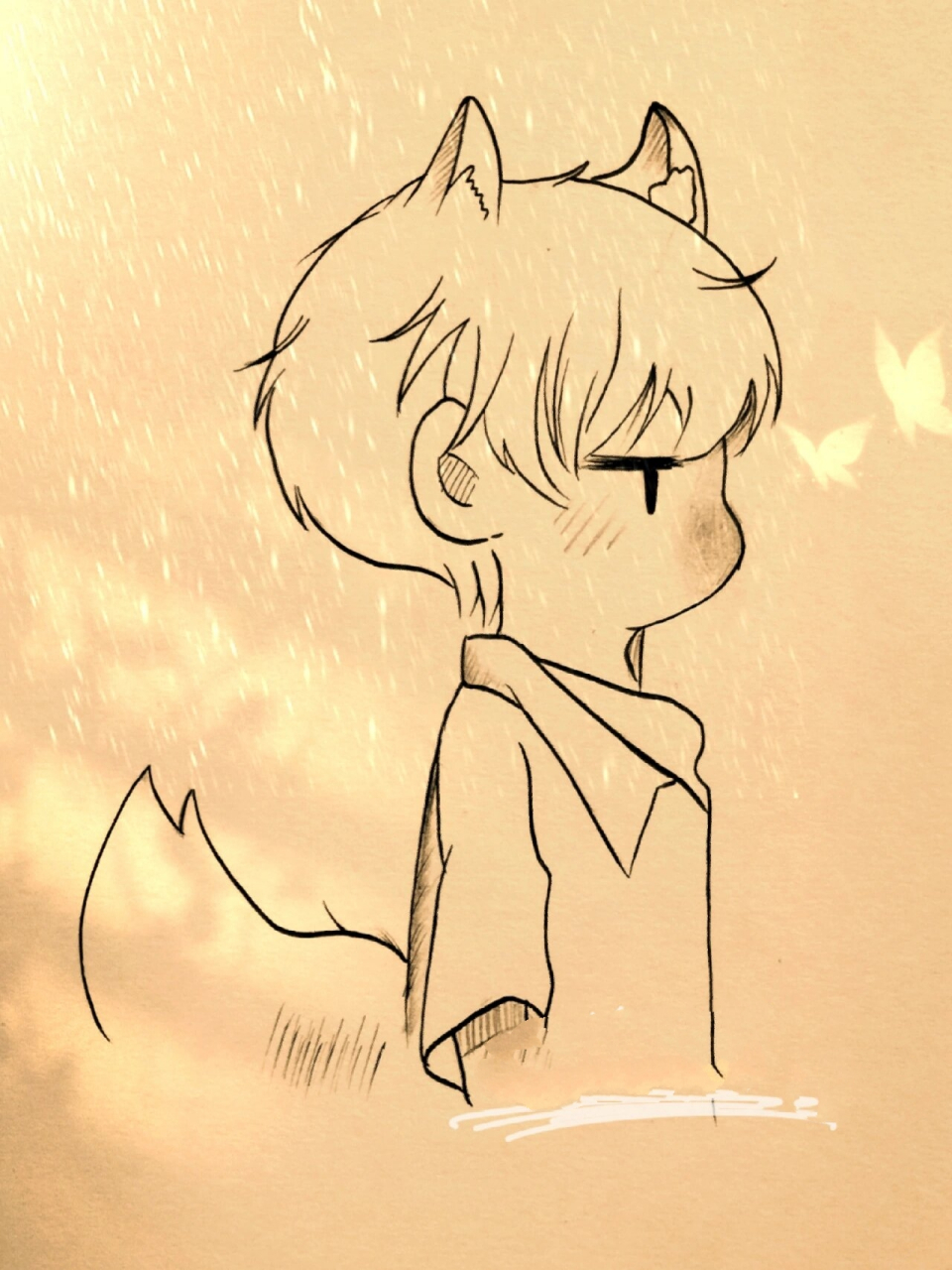 段嘉许黑白简笔画#绘画教程83(附过程) 偷偷藏不住漫画段嘉许手绘简笔