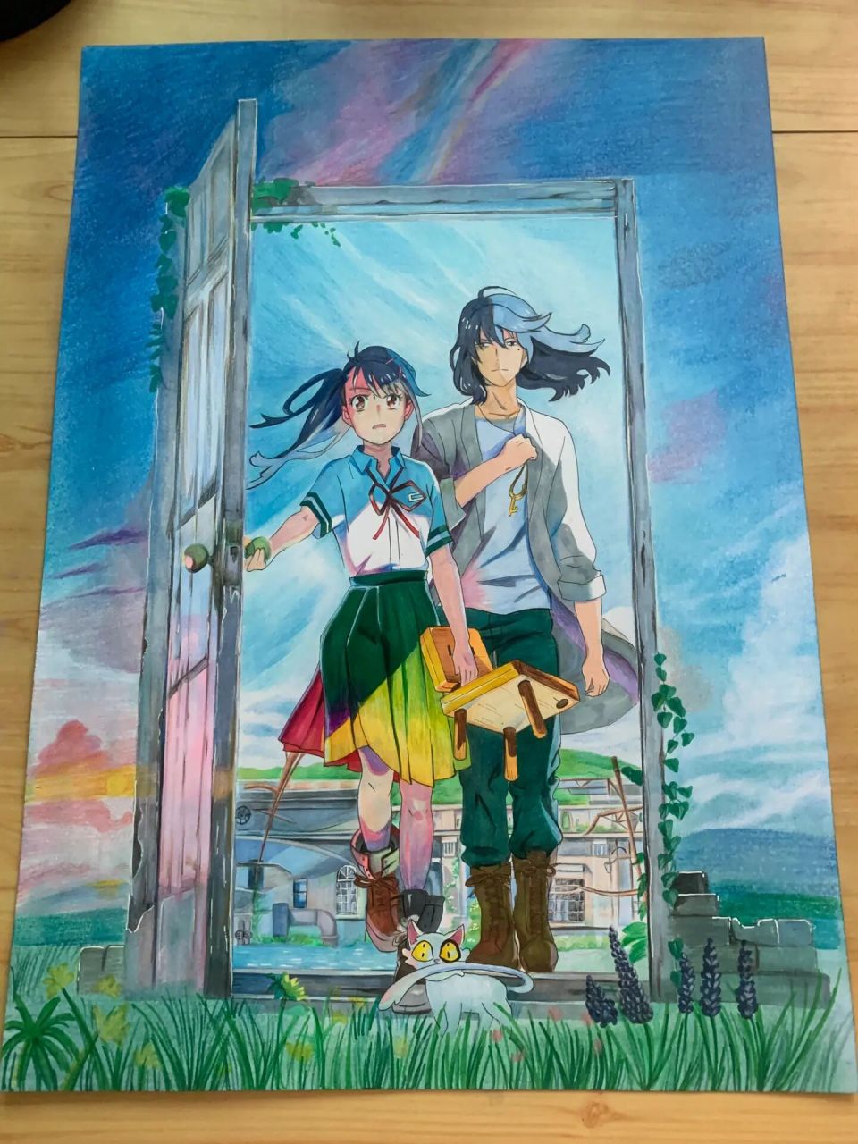 手绘铃芽之旅(完整版～) 断断续续的画了好久,扣细节老腰已经不是自己