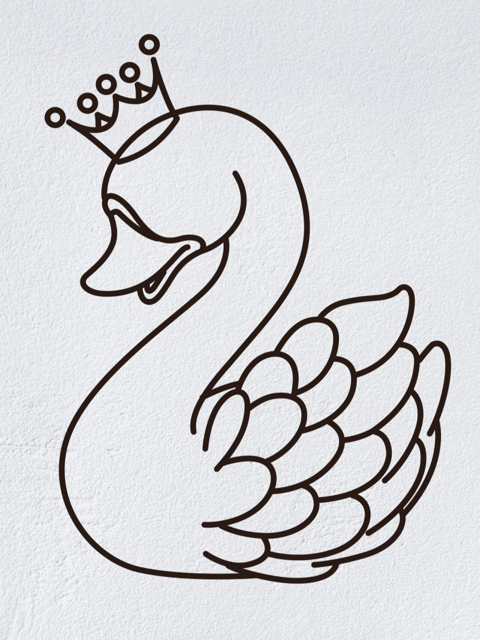 动物简笔画之美丽的天鹅(内附过程图)
