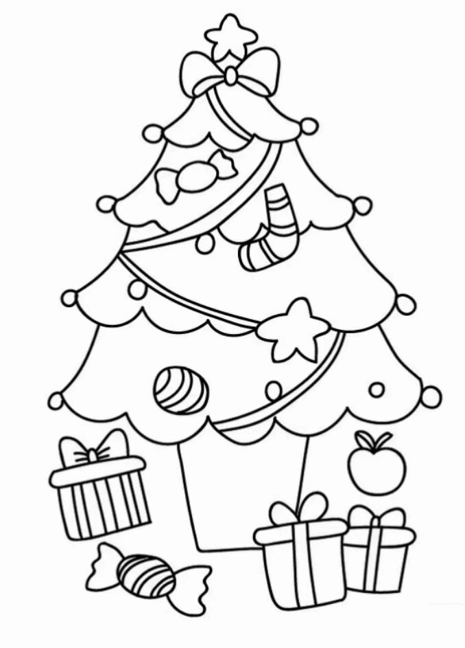 圣诞树简笔画,圣诞老人,冬天简笔画