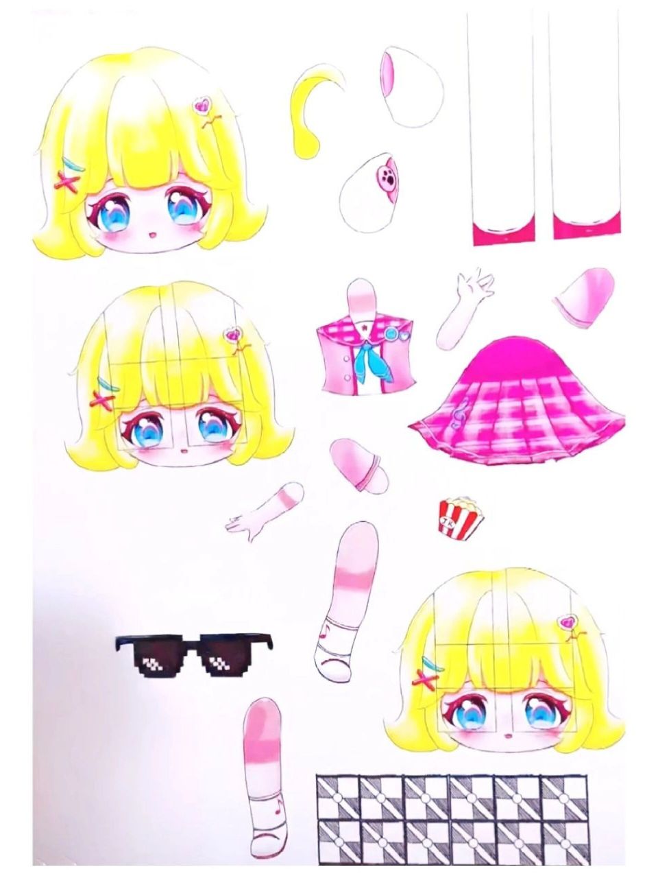 蛋仔派对纸片人图给,么么达 [红色心形r]