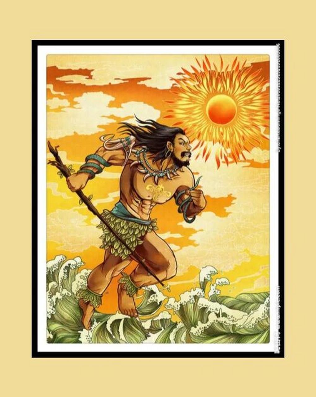 神话故事之夸父逐日 远古时候,在北方荒野中,有座巍峨雄伟,高耸入云的