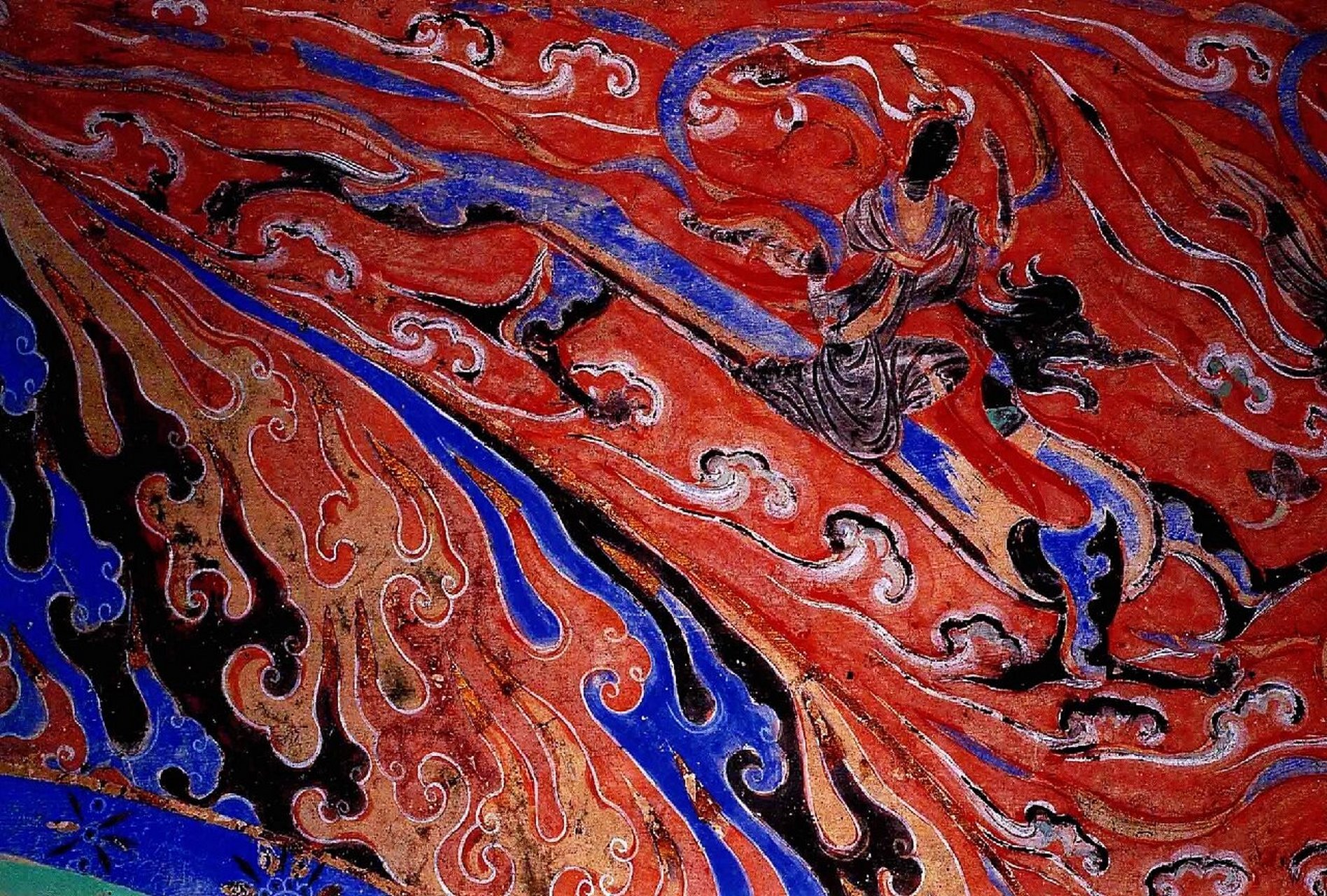 敦煌壁画里的动物·龙 图2:守宝神龙 这是弥勒经变中翅头末城儴佳王向