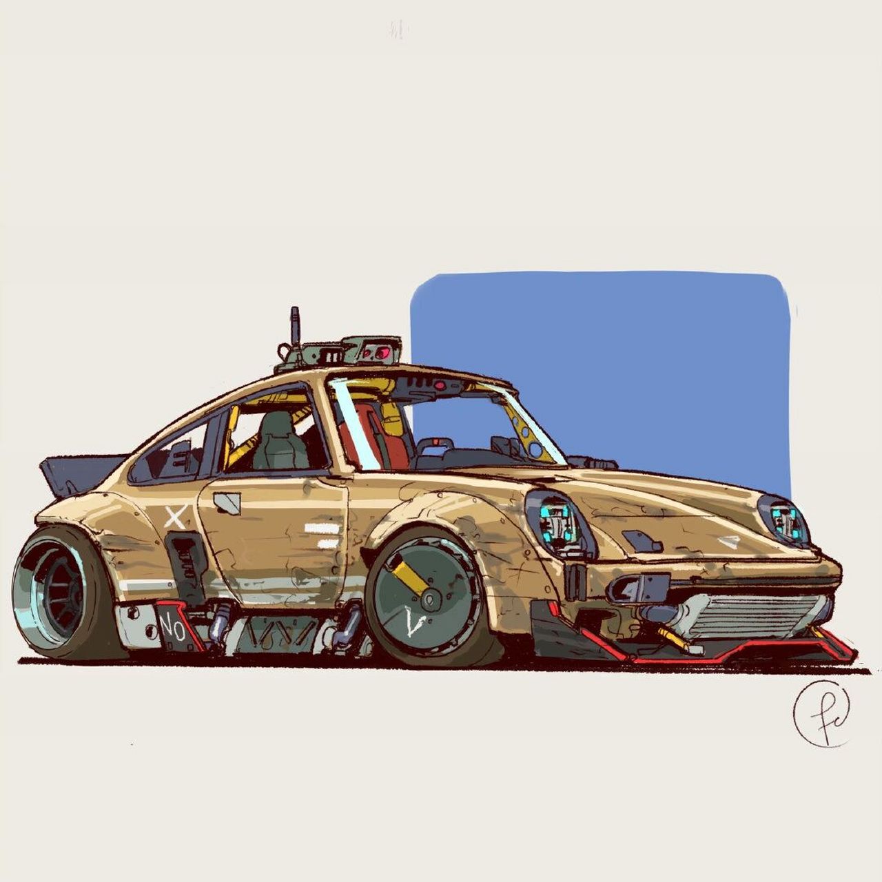 插画分享/末世改装车系列