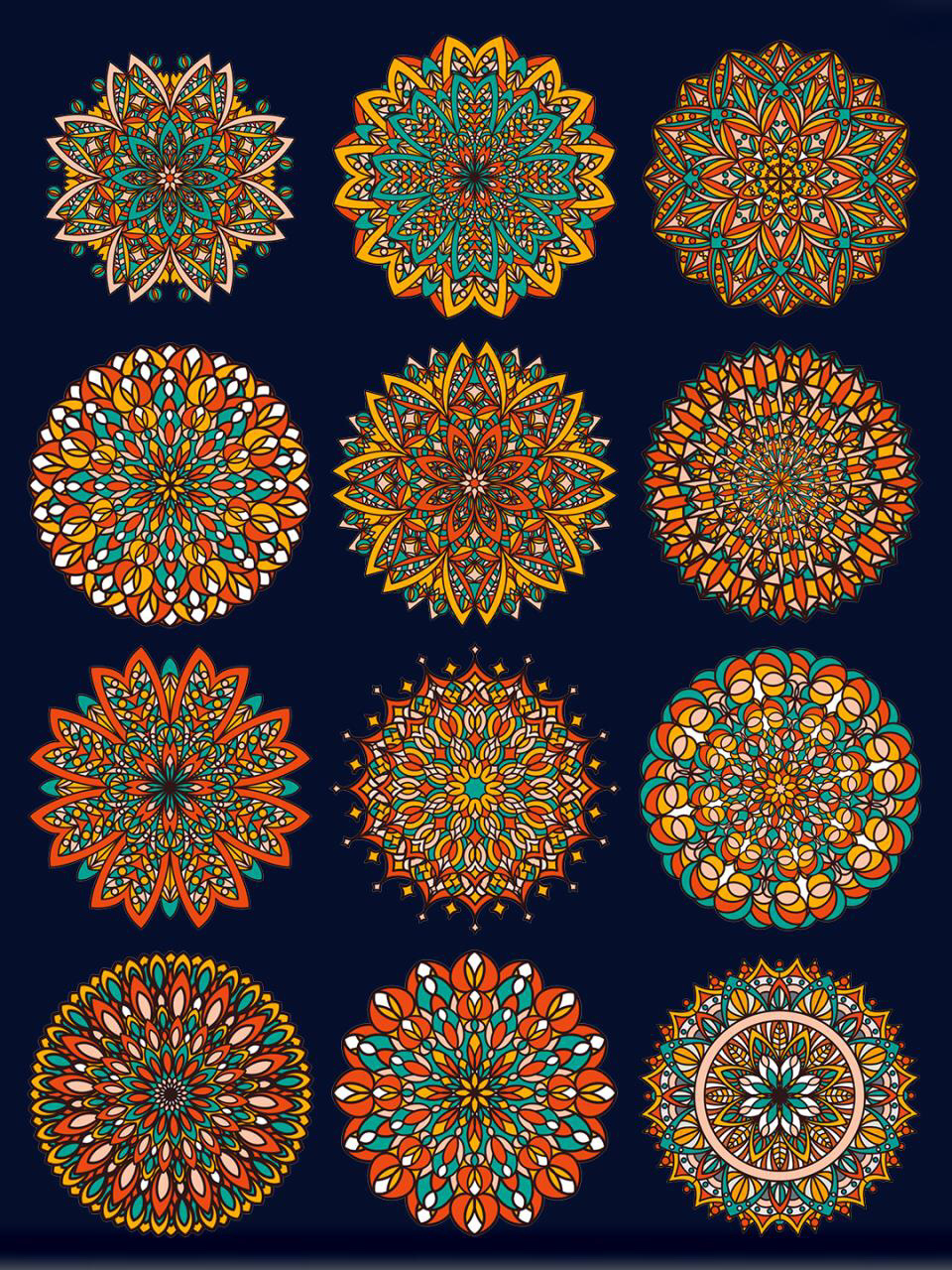 古典民族手绘97曼陀罗花纹97png免扣素材