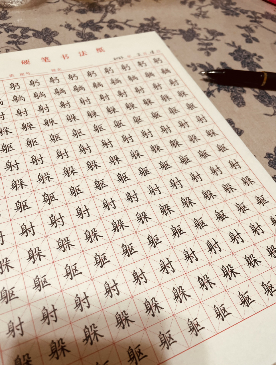 练字-31566215666156697身字旁