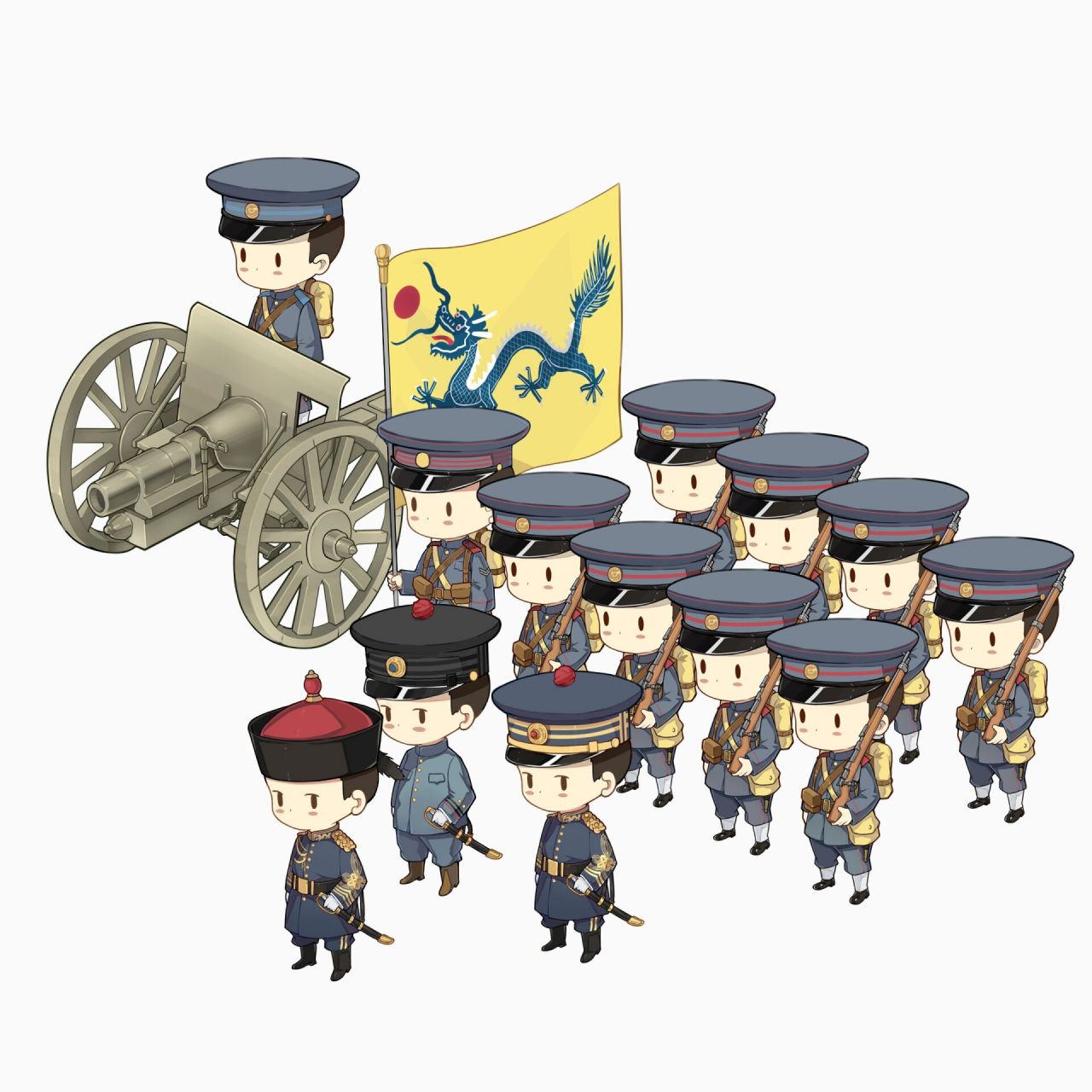 q版新军 q版的新建陆军,大清1905式军服,也是中国历史上非常具有代表