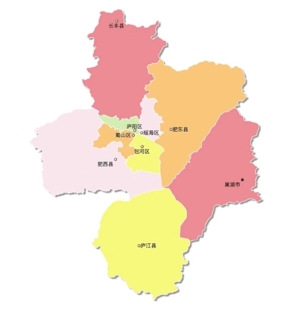 安徽省各市政区图(一):合肥市