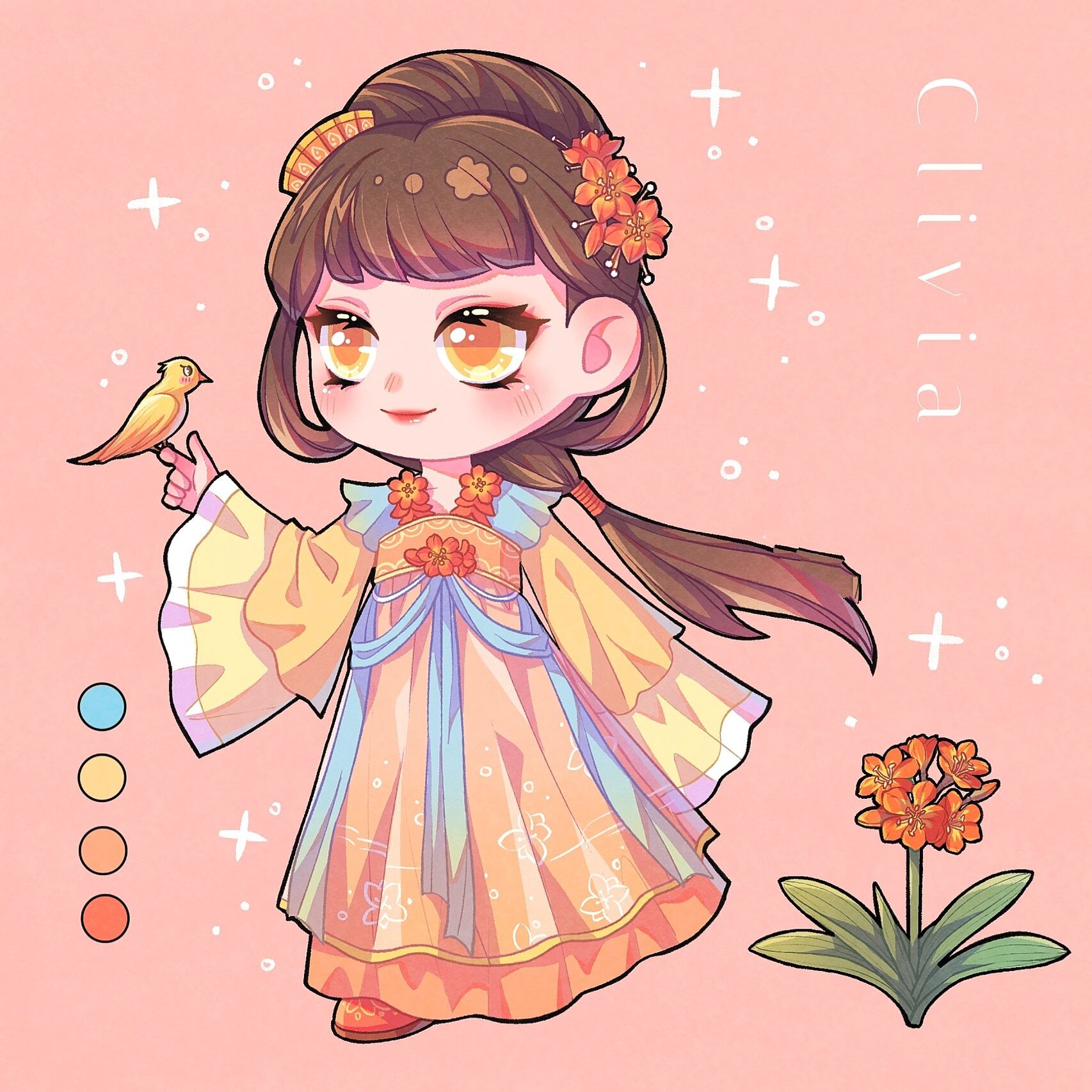 花朵拟人|q版|君子兰 君子兰的q版花朵拟人来啦 78君子兰78花语