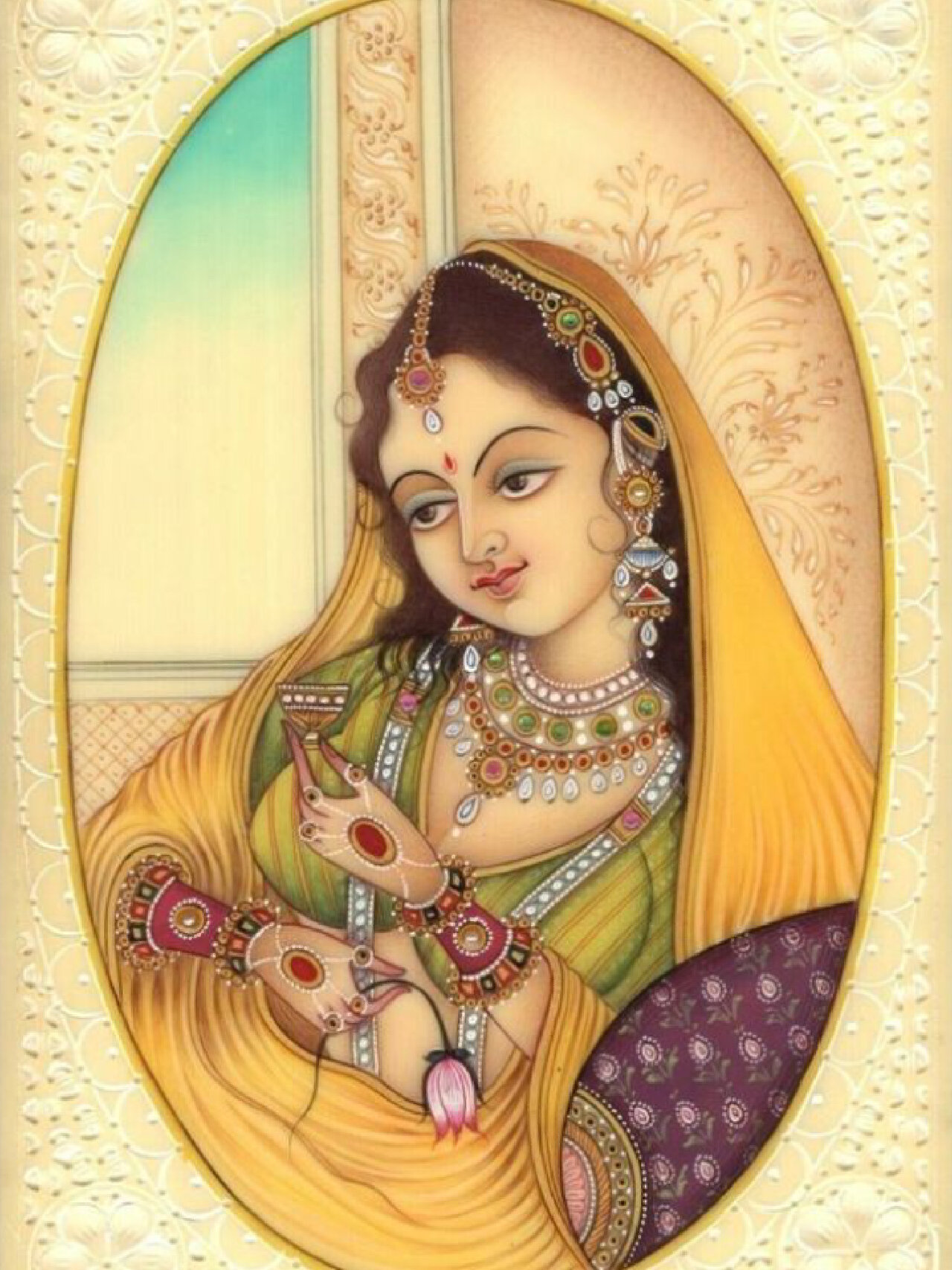 精美细腻的印度古典人物细密画