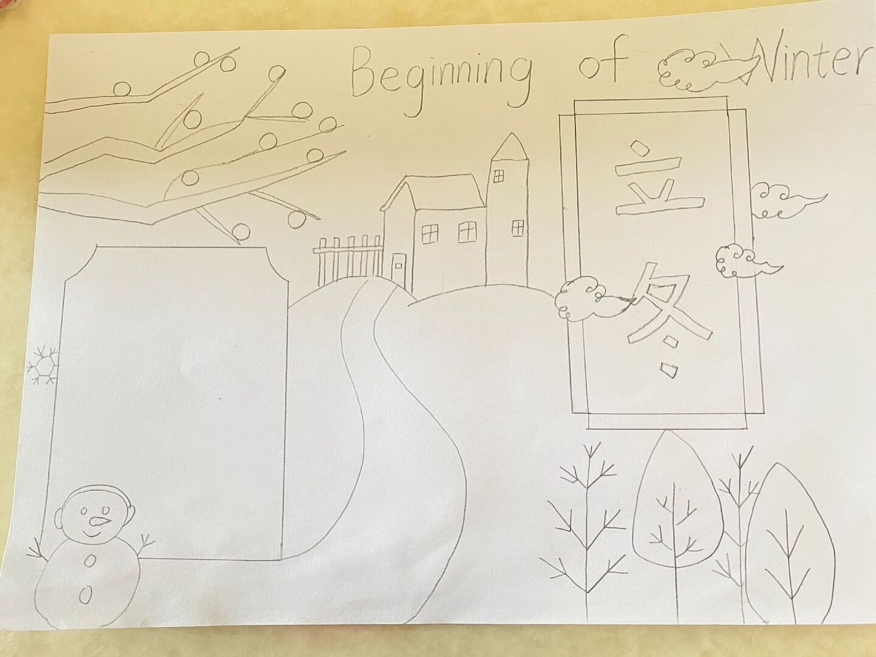 立冬英文手抄报|beginning of winter 立冬元素77删减版文字