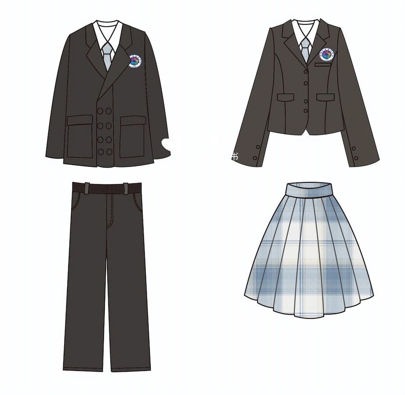 校服设计学生作品分享服装款式图1 上学期几乎上了一学期的网课,最后