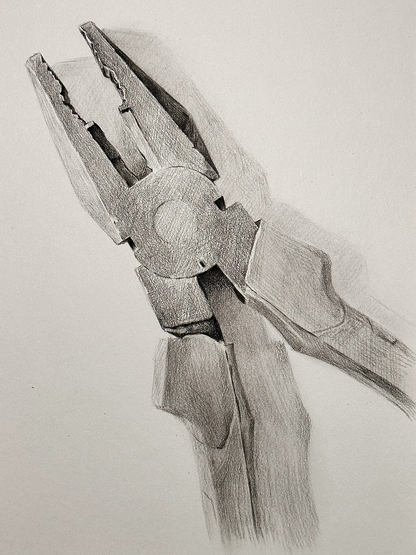 超简单素描教学—工具钳子(带步骤