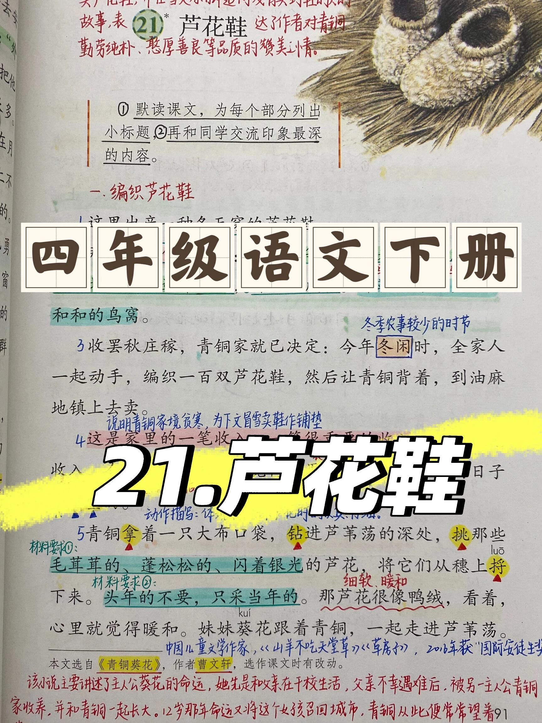 21课芦花鞋多音字图片