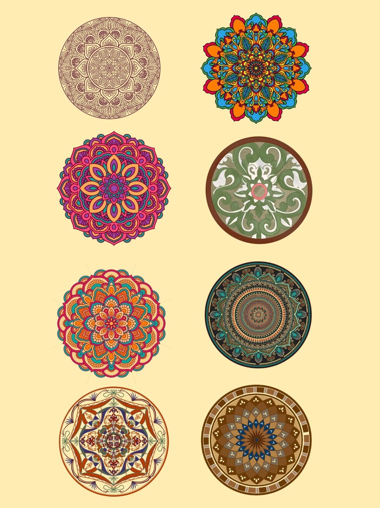 97国潮中国风|传统圆形团花png素材分享