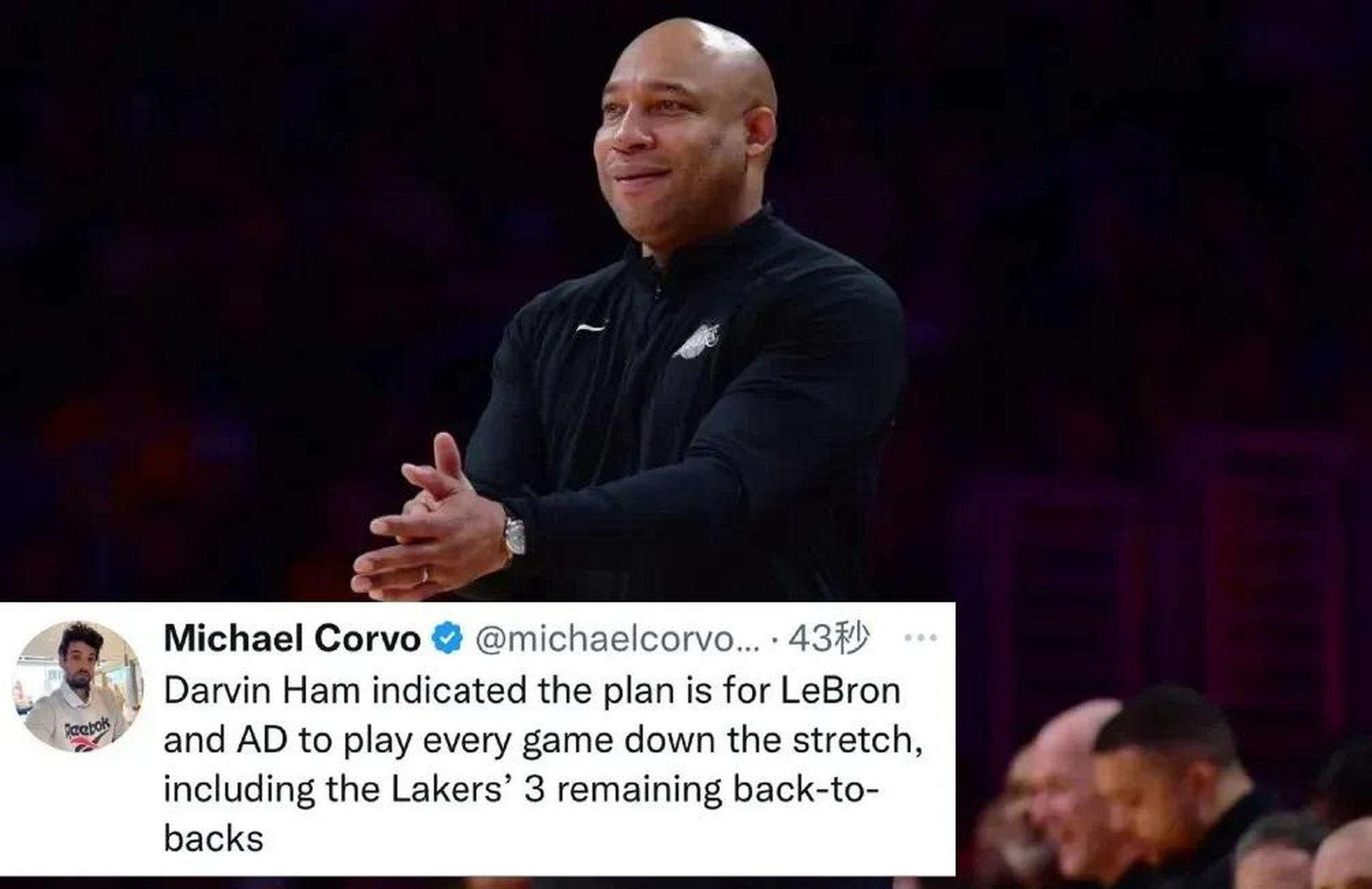 在湖人击败勇士迎来两连胜后,湖人主教练达文汉姆接受采访时说到:我们