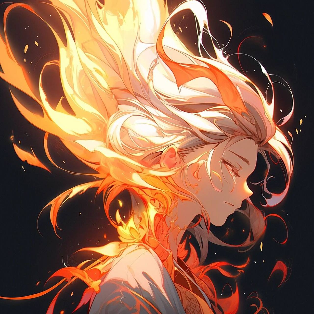 肆意的火97女生头像 超酷的火女来咯,又是新的头像可以换上啦