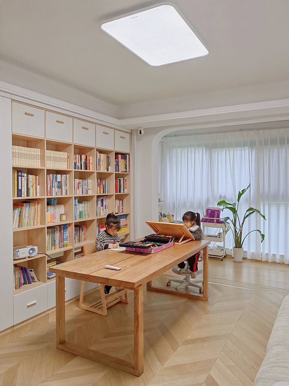 客厅书房一体化|打造学习型客厅三件套 7415有孩子的家庭或者小