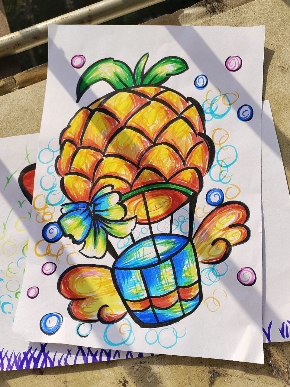 临摹简笔画《热气球》