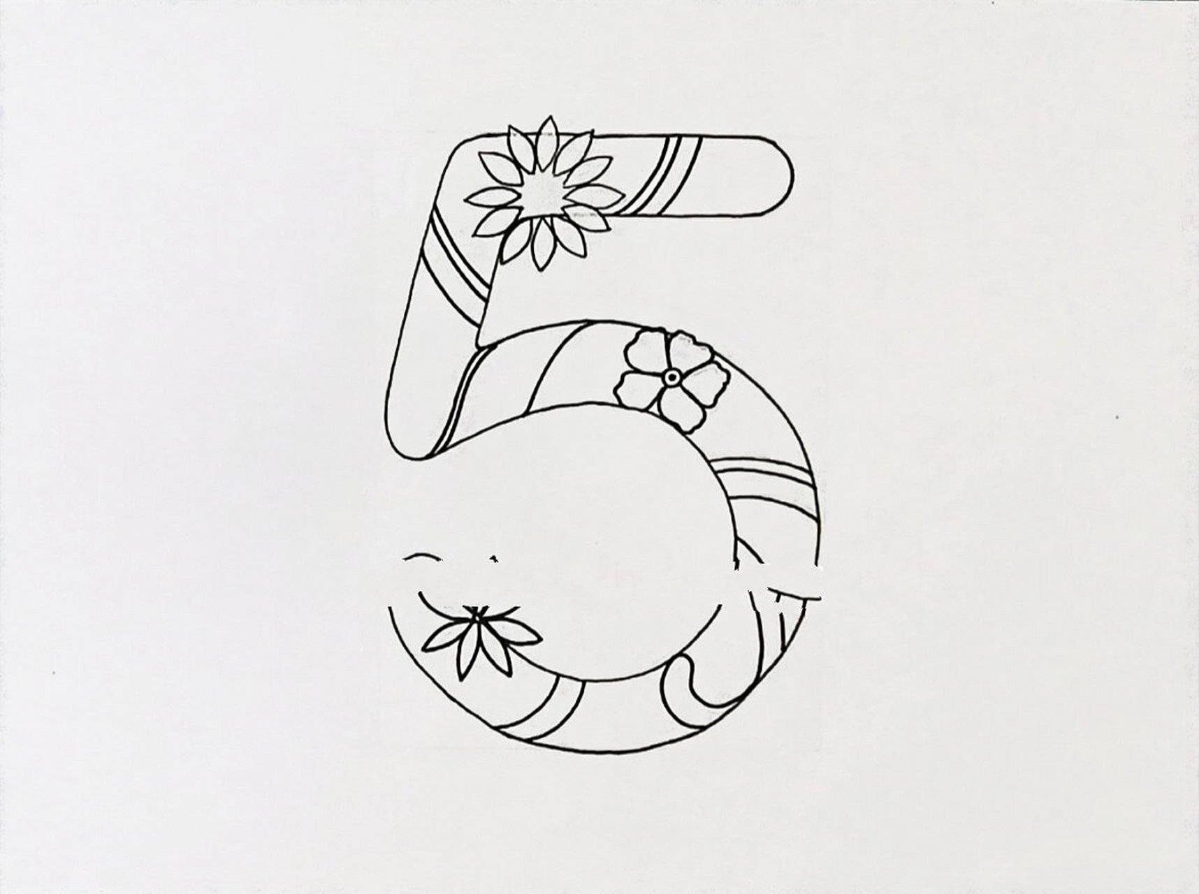 线描创作‖线描画《数字5》图文版