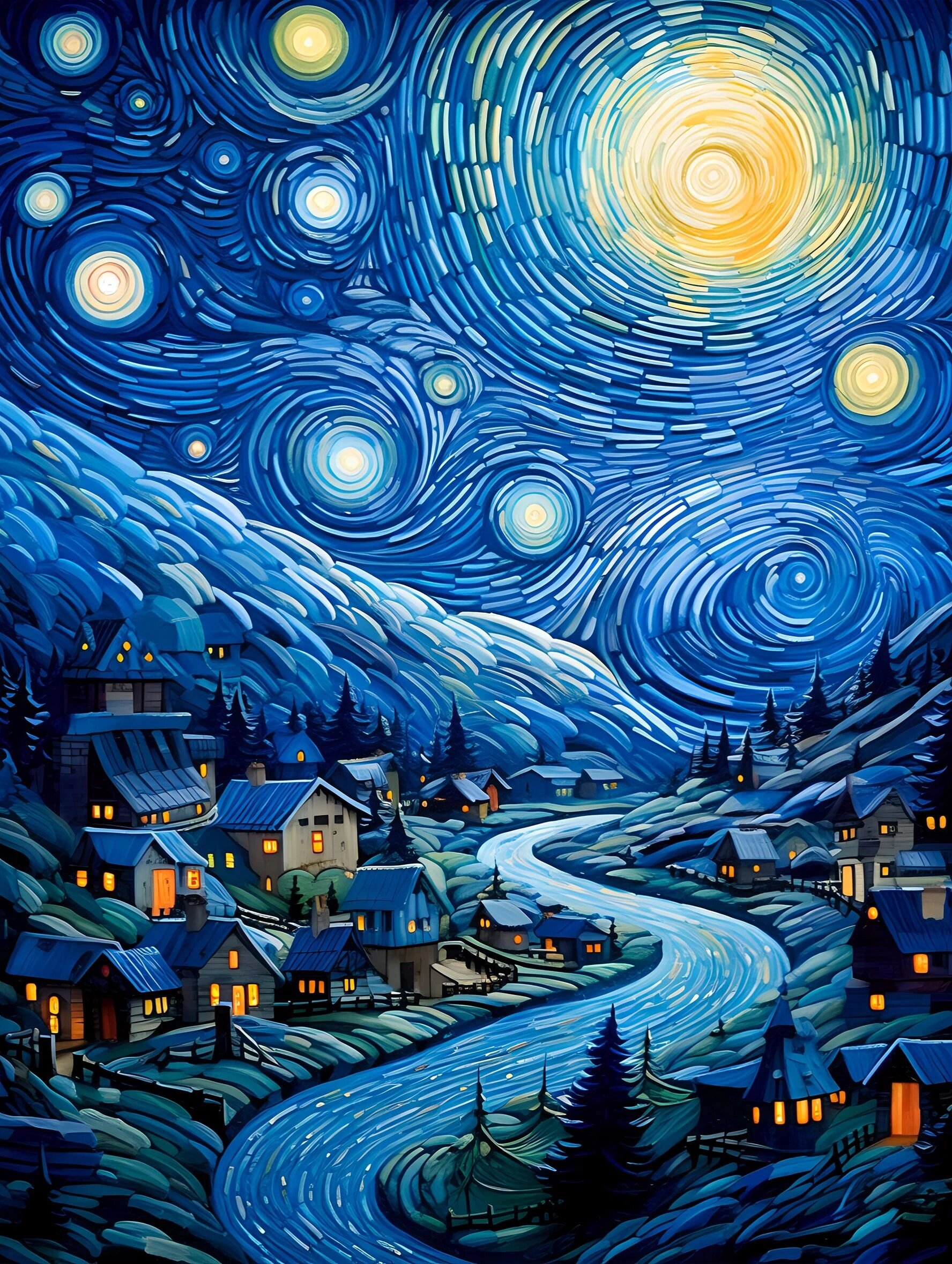 至爱梵高|星月夜91数字油画