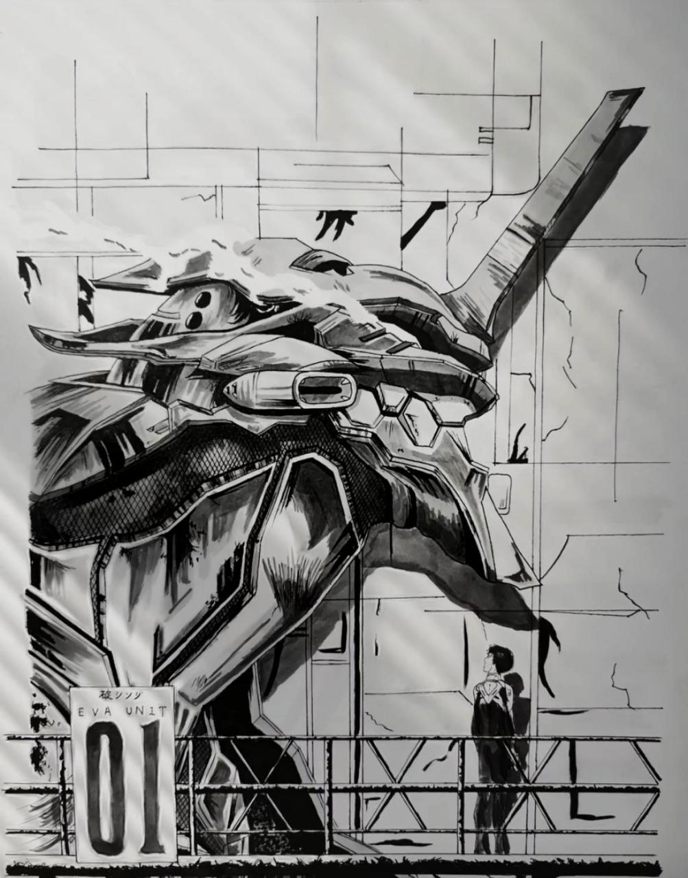 从无到有,绘画出 eva 初号机的样子 这样子的手稿你会喜欢吗?