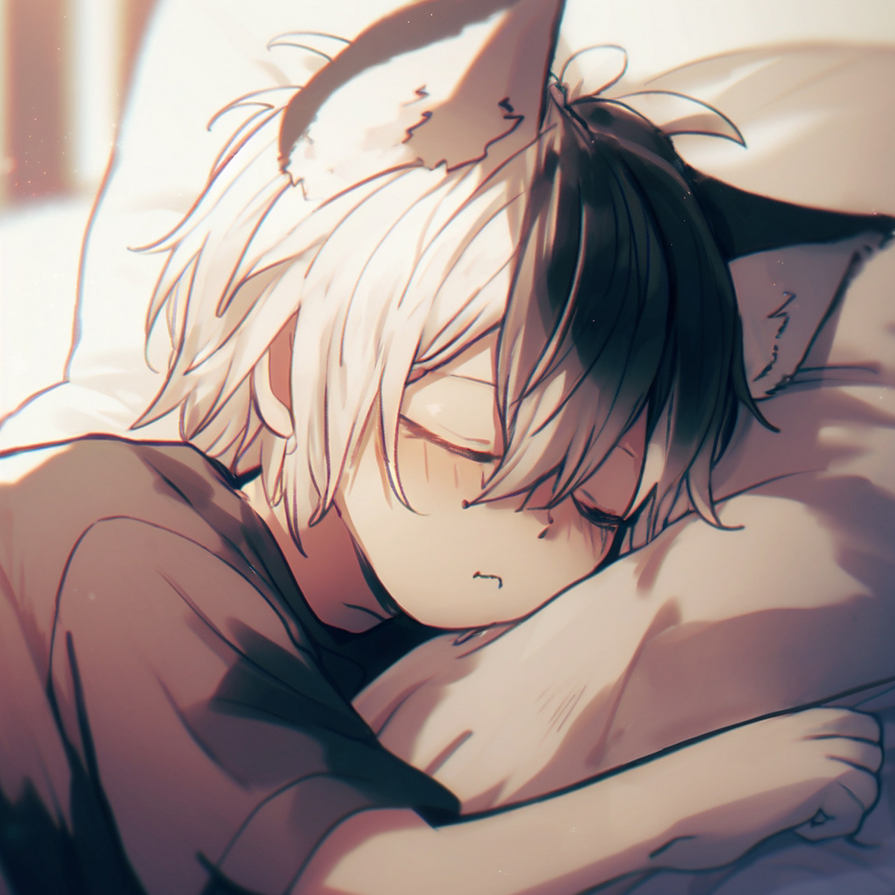 男生头像|猫耳少年睡啦 99喜欢的可以用来当头像