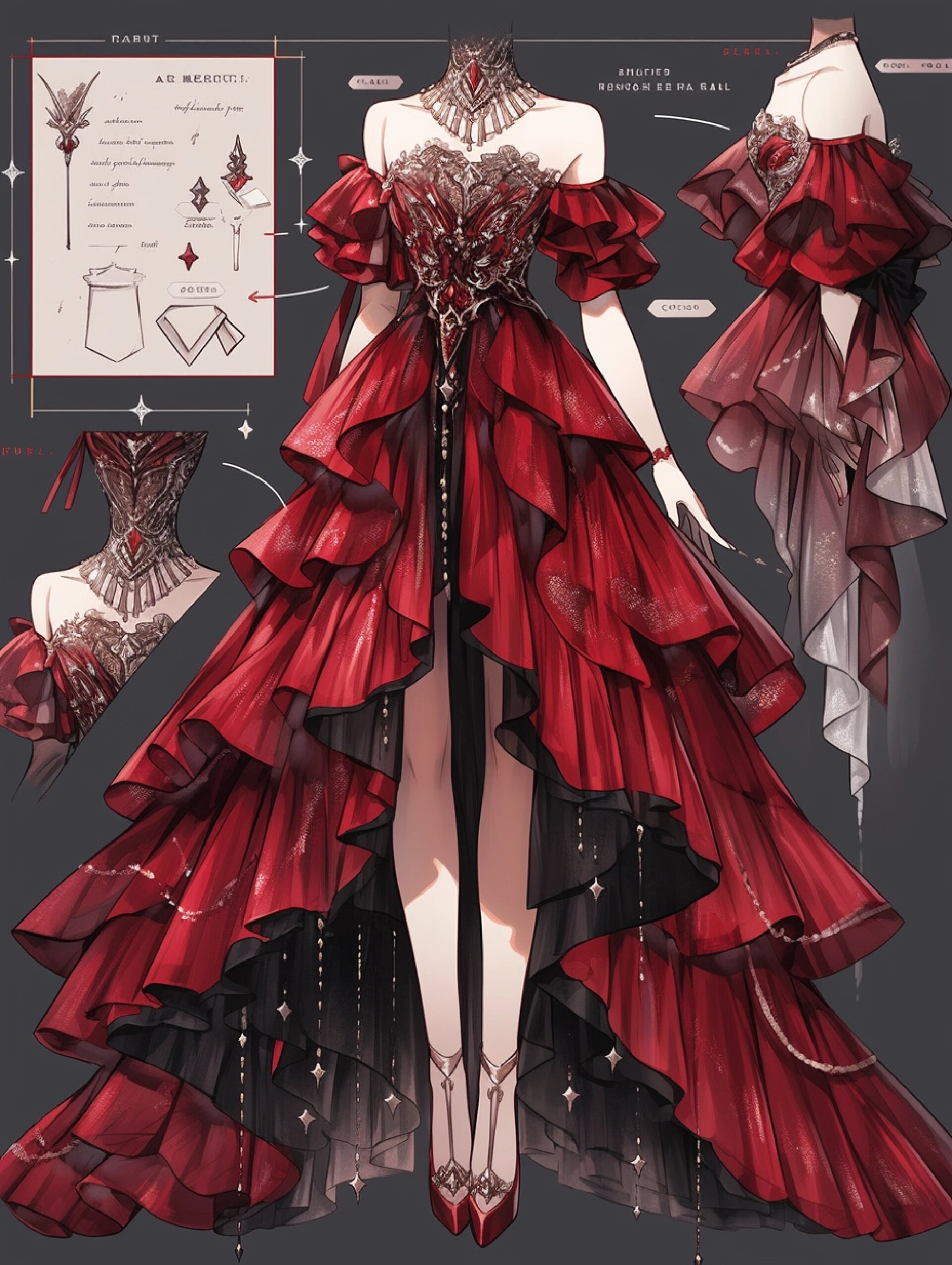 深红色小礼服:极致二选一