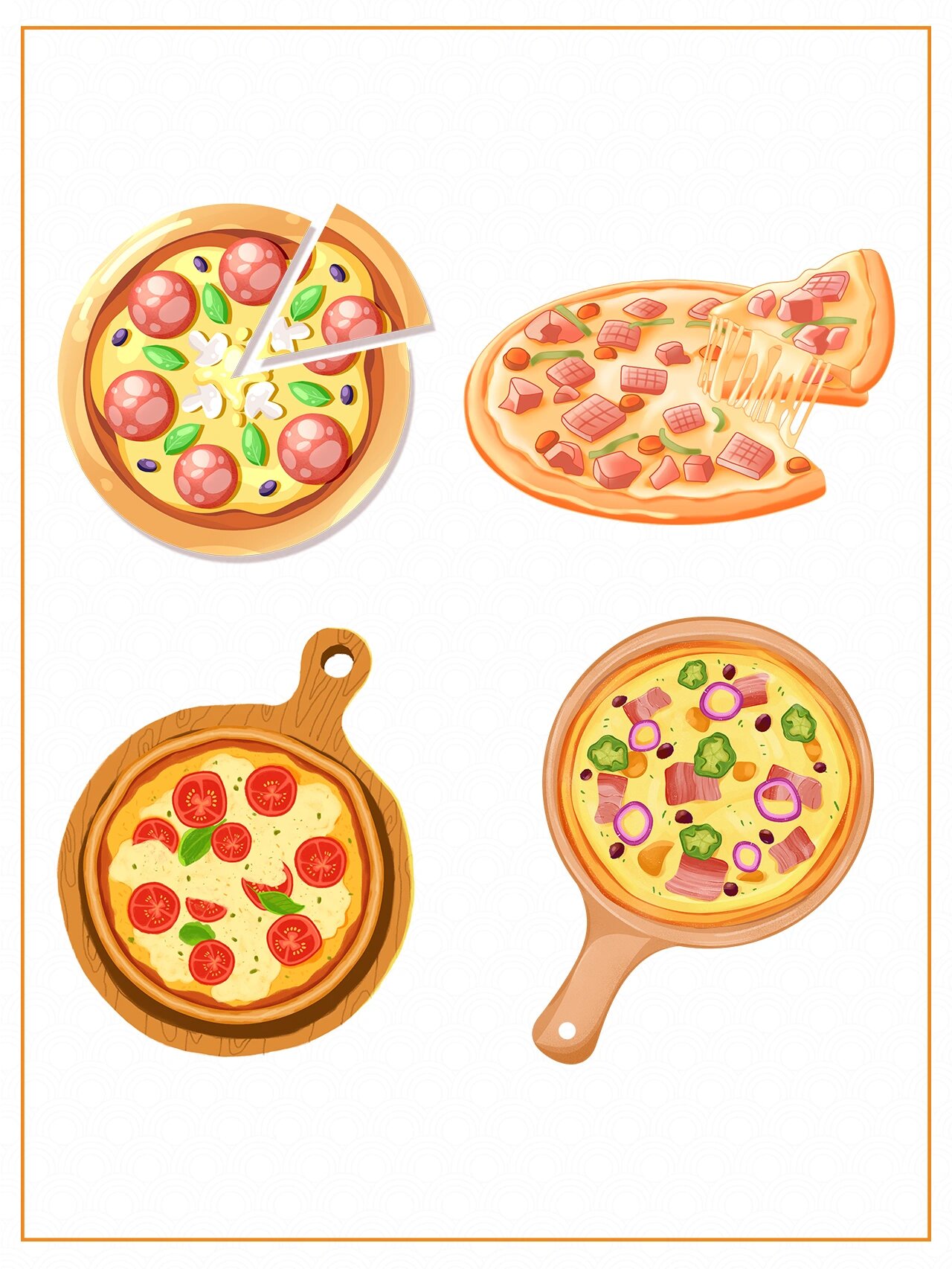 no.171|免扣png|🍕 美味披萨卡通插画素材