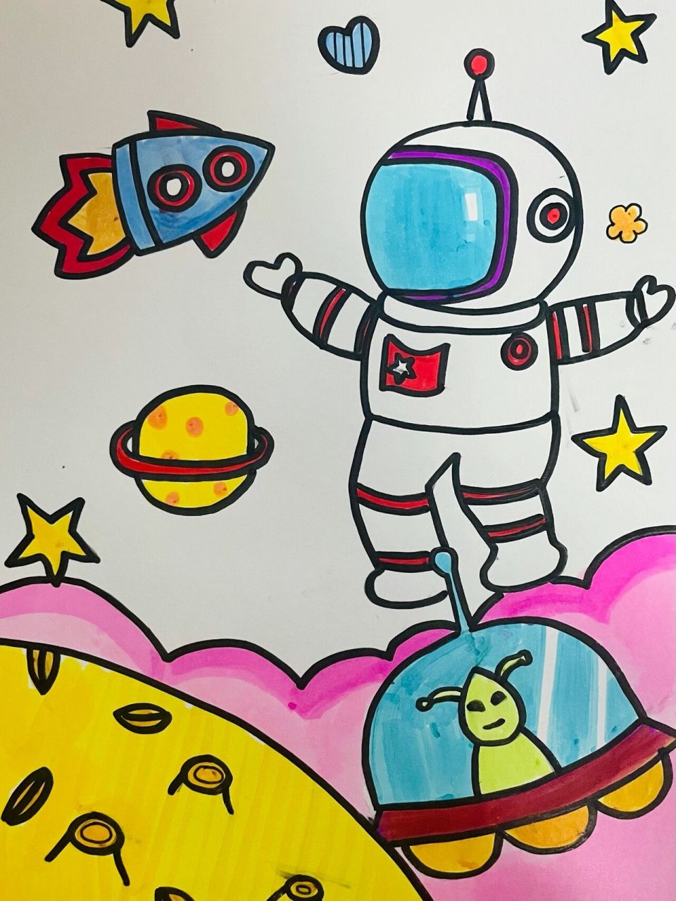 儿童太空画一等奖图片