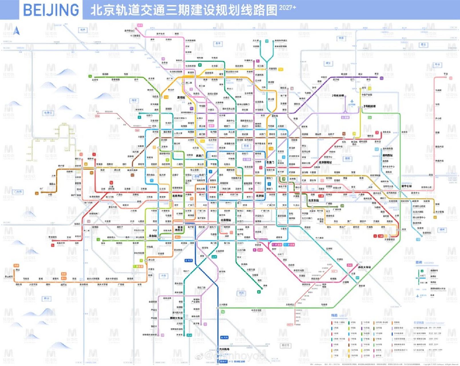 北京地铁规划图2050图片
