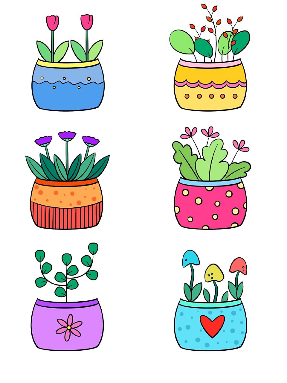 盆栽简笔画