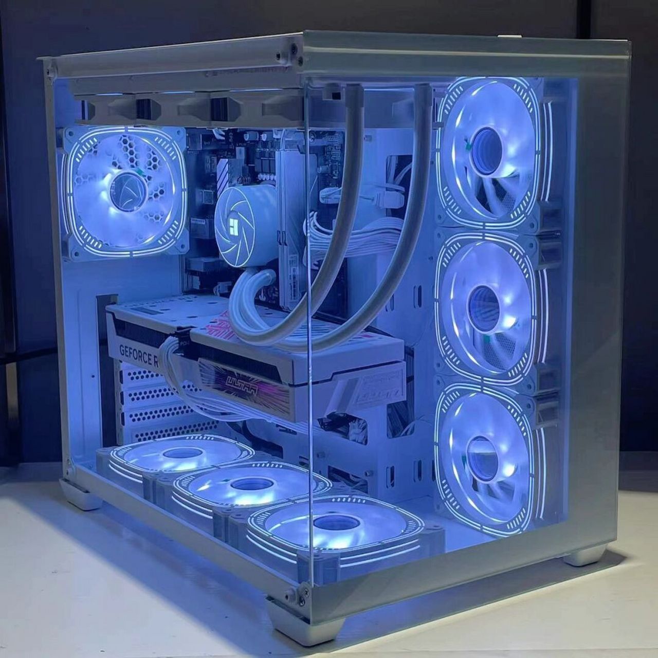 [庆祝]今天推荐一台360水冷的白色海景房,机箱选用航嘉s980 无a柱款