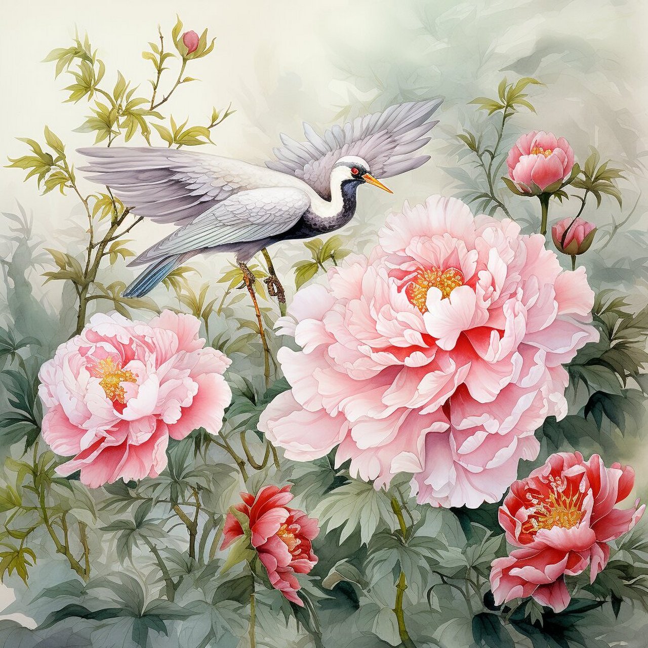 牡丹与珍禽国画系列头像,美绝了,视觉享受