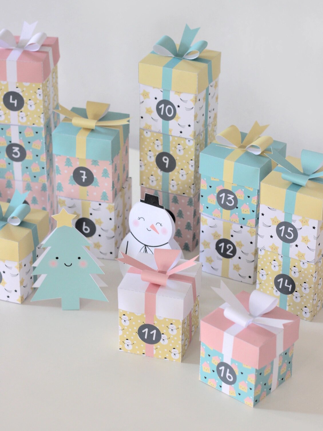 亲子手工|简单自制可爱圣诞礼物盒(附图纸